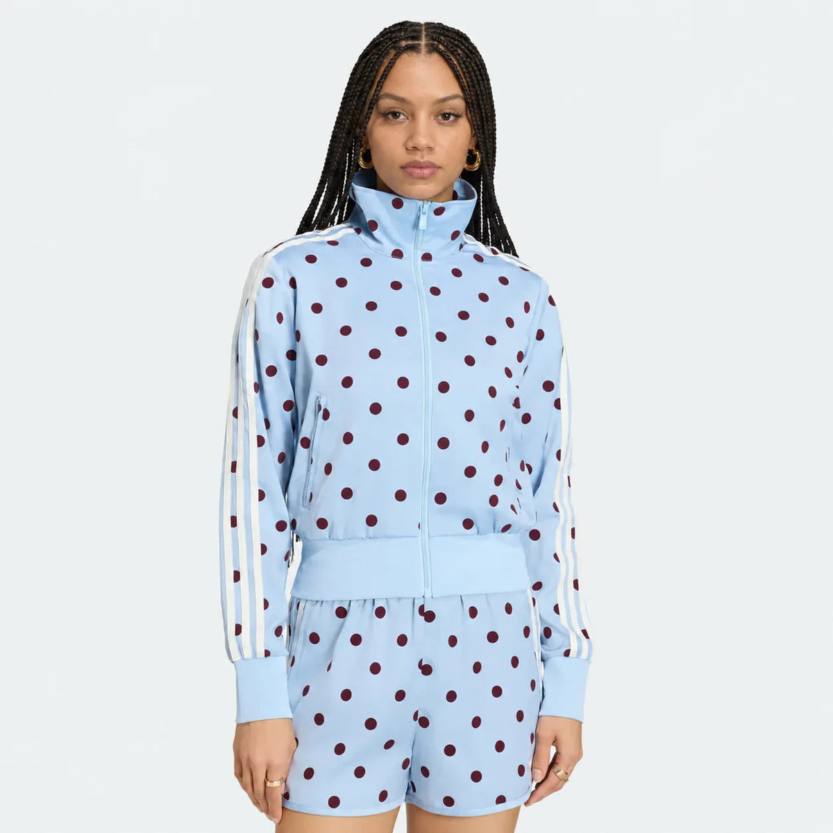 Satin PK Dots Track Top Clear Sky